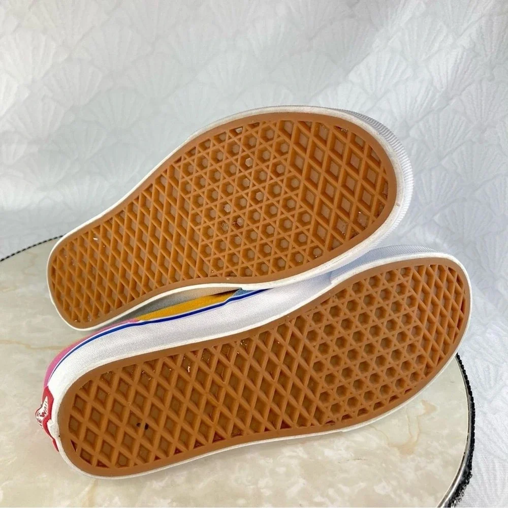 Vans Era Colorblock Canvas Skate Shoes Womens 7.5 Blue Yellow Low Top Sneakers